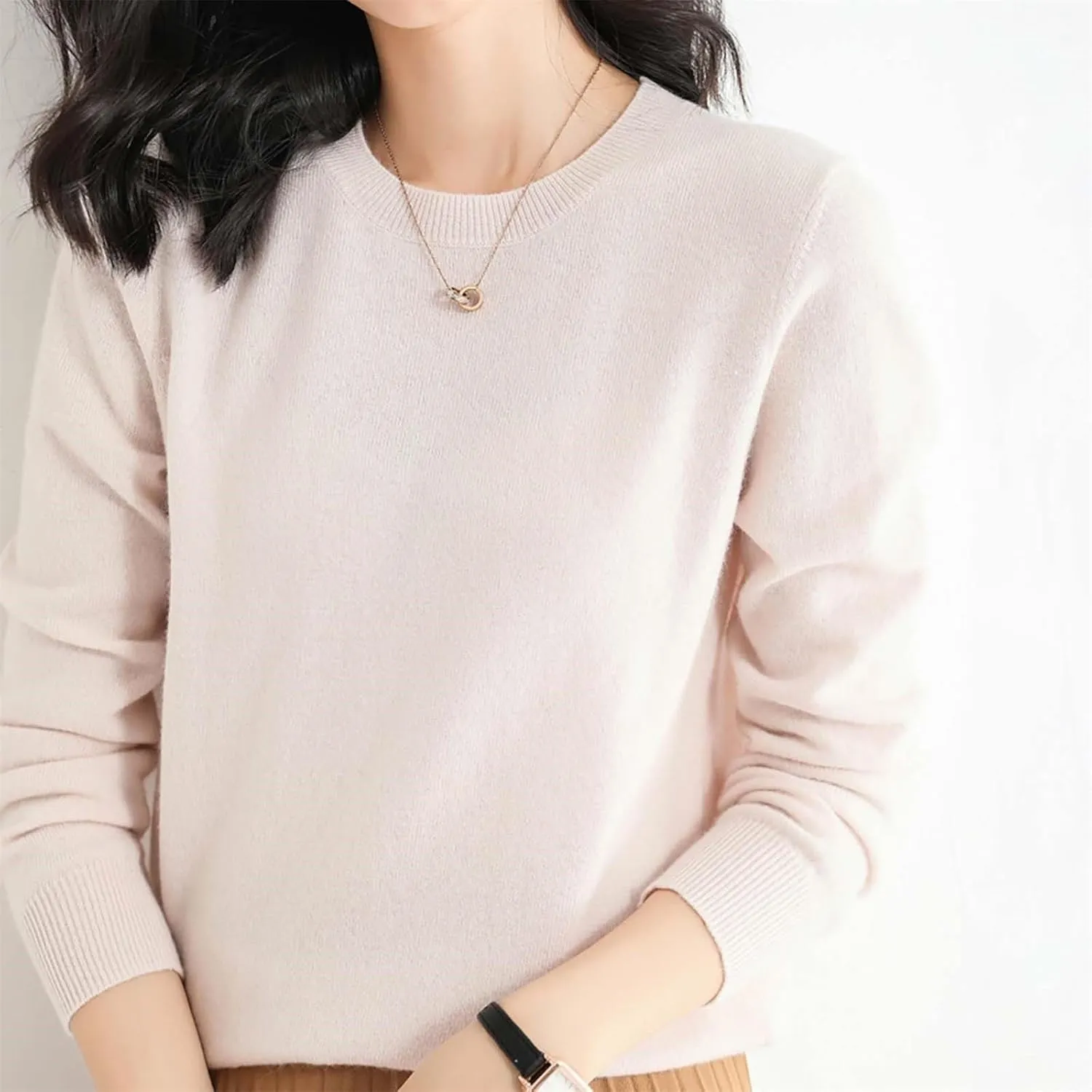 2024 New Cashmere Sweaters for Women Mock Neck Soft Long Sleeve Pullover Sweater Classic Fall/Winter Sweater Tops