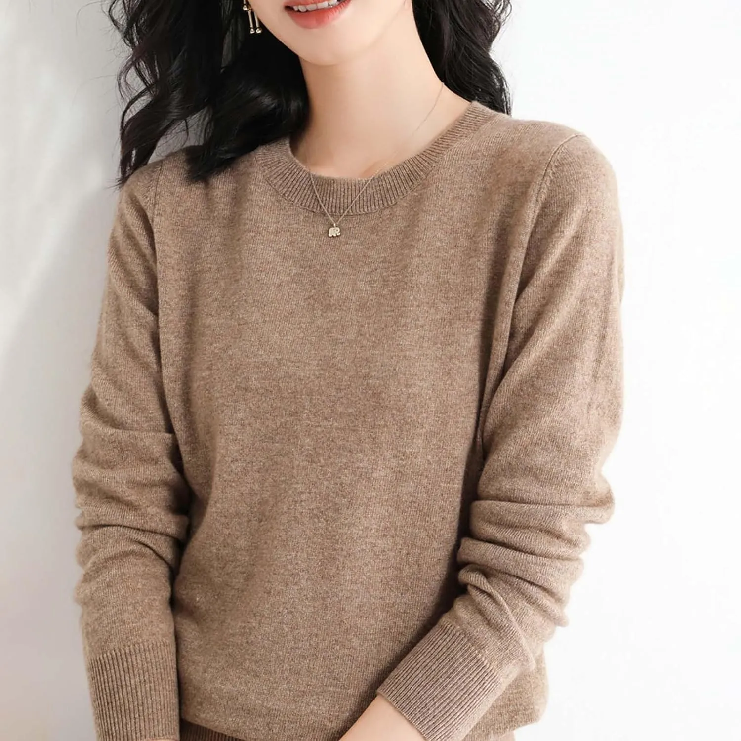2024 New Cashmere Sweaters for Women Mock Neck Soft Long Sleeve Pullover Sweater Classic Fall/Winter Sweater Tops