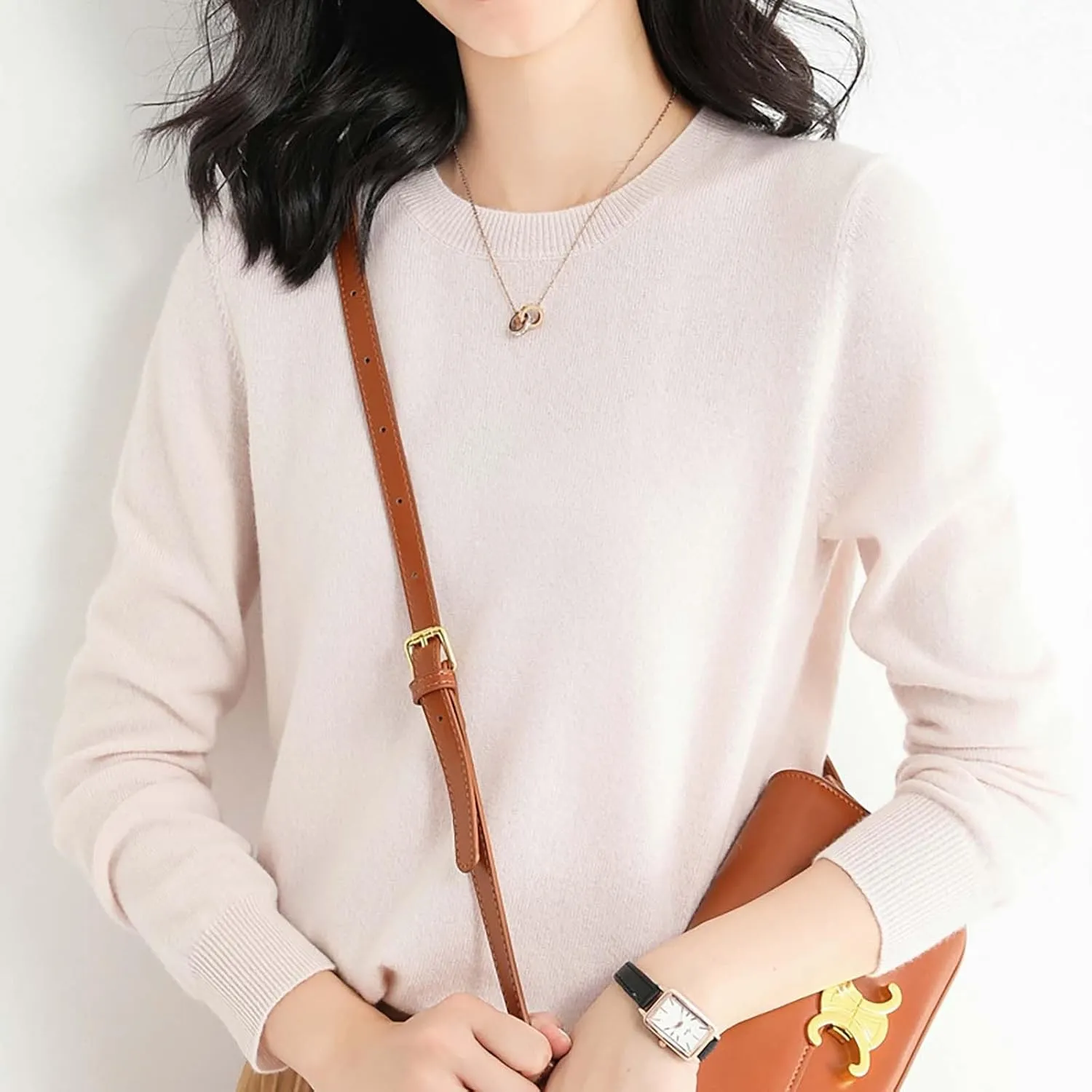 2024 New Cashmere Sweaters for Women Mock Neck Soft Long Sleeve Pullover Sweater Classic Fall/Winter Sweater Tops