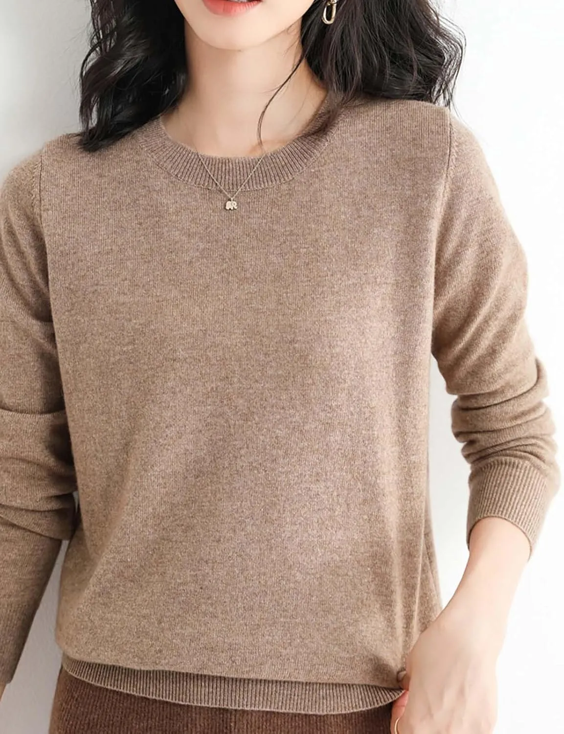 2024 New Cashmere Sweaters for Women Mock Neck Soft Long Sleeve Pullover Sweater Classic Fall/Winter Sweater Tops