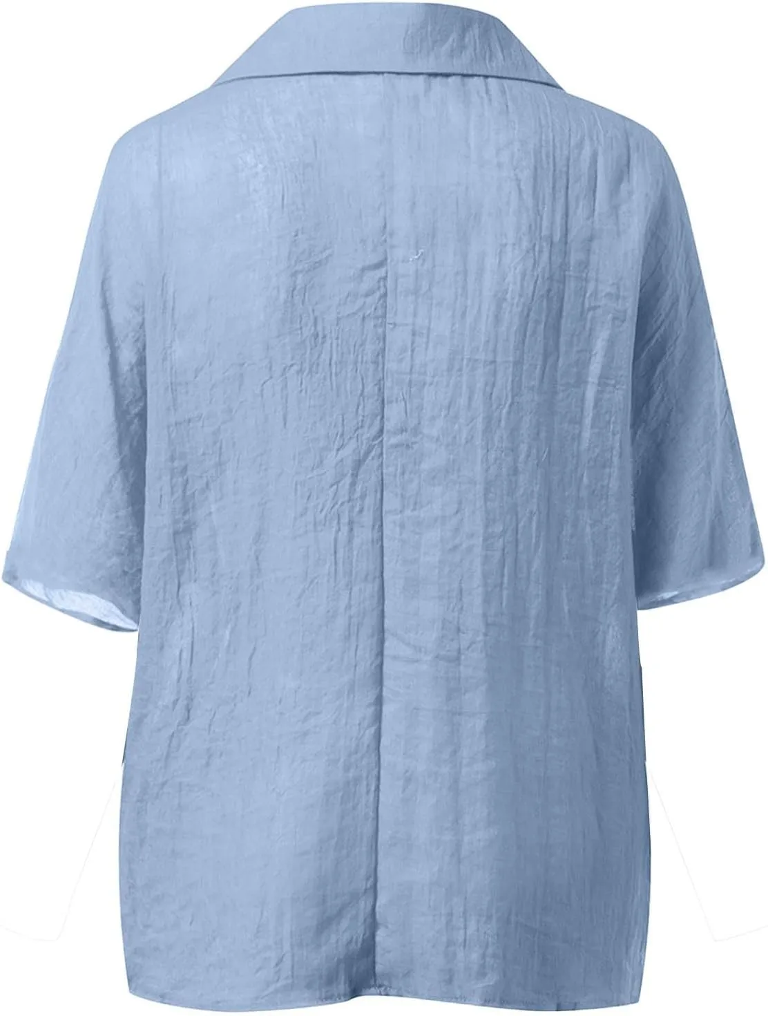 3/4 Sleeve Linen Tops for Women 2025 Oversized Loose Fit V Neck Shirts Summer Casual Beach Tunic Blouse Tee Sun Shirts