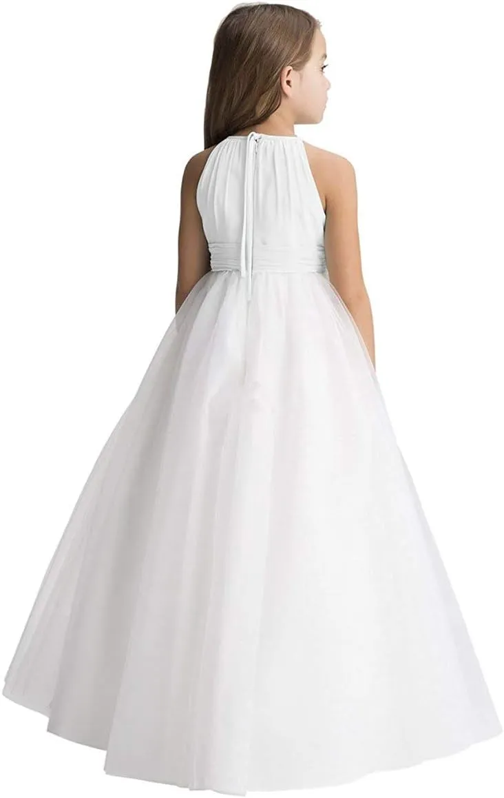 Abaowedding Flower Girls Tulle Chiffon Dresses Kids Wedding Party Pageant Ball Gowns