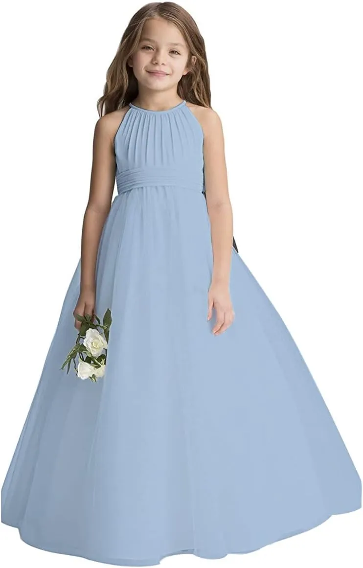 Abaowedding Flower Girls Tulle Chiffon Dresses Kids Wedding Party Pageant Ball Gowns