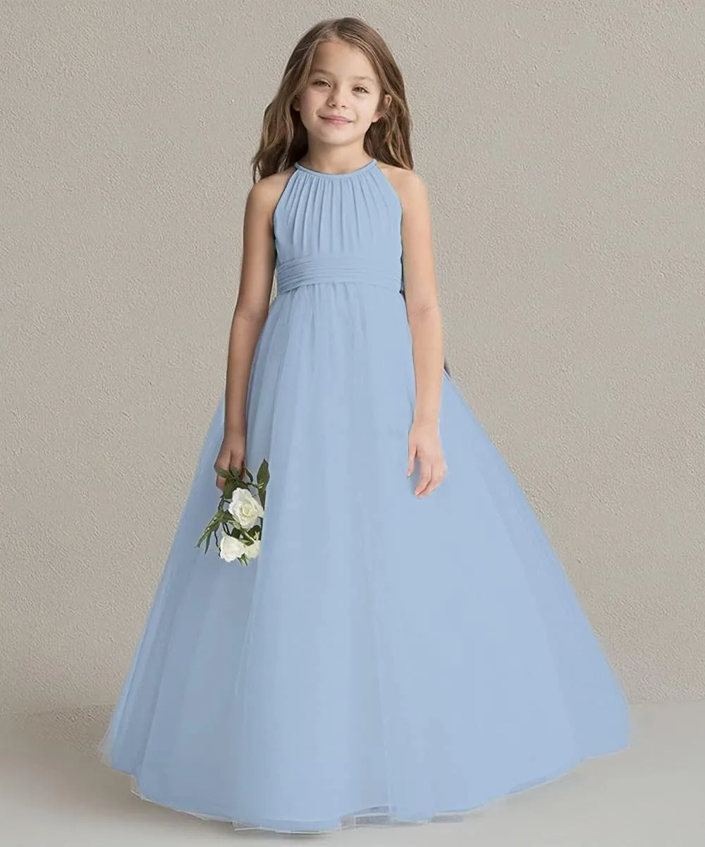 Abaowedding Flower Girls Tulle Chiffon Dresses Kids Wedding Party Pageant Ball Gowns