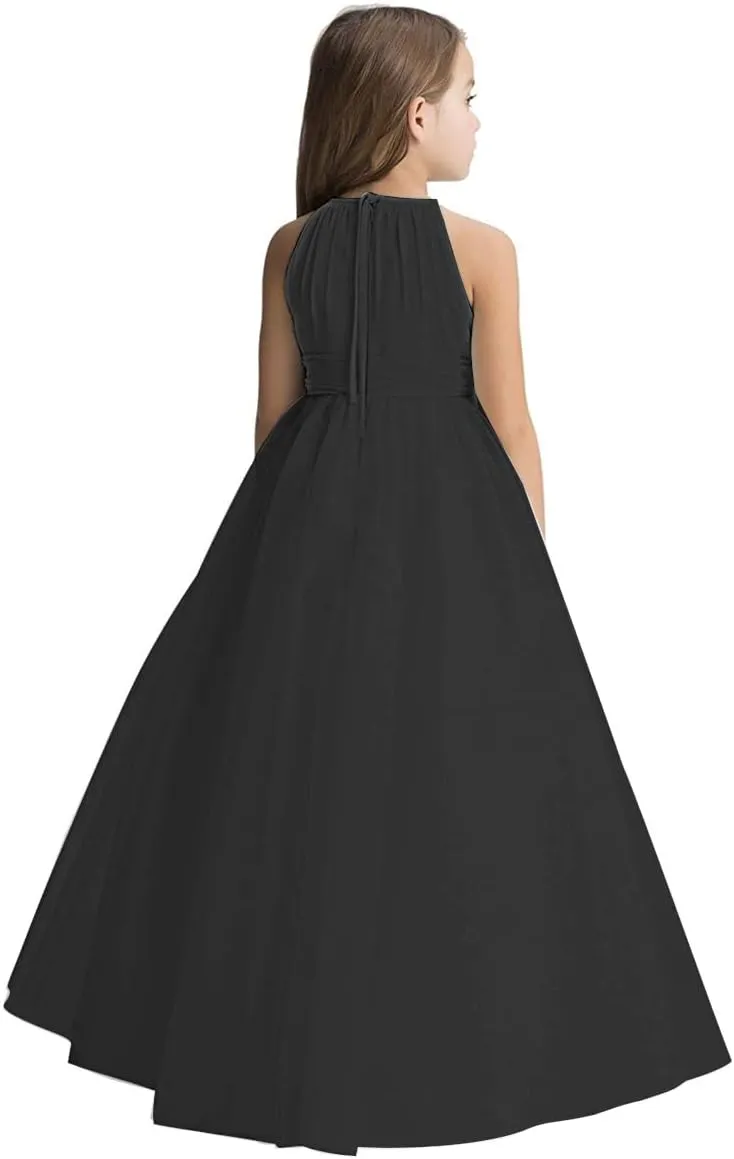 Abaowedding Flower Girls Tulle Chiffon Dresses Kids Wedding Party Pageant Ball Gowns