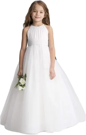 Abaowedding Flower Girls Tulle Chiffon Dresses Kids Wedding Party Pageant Ball Gowns