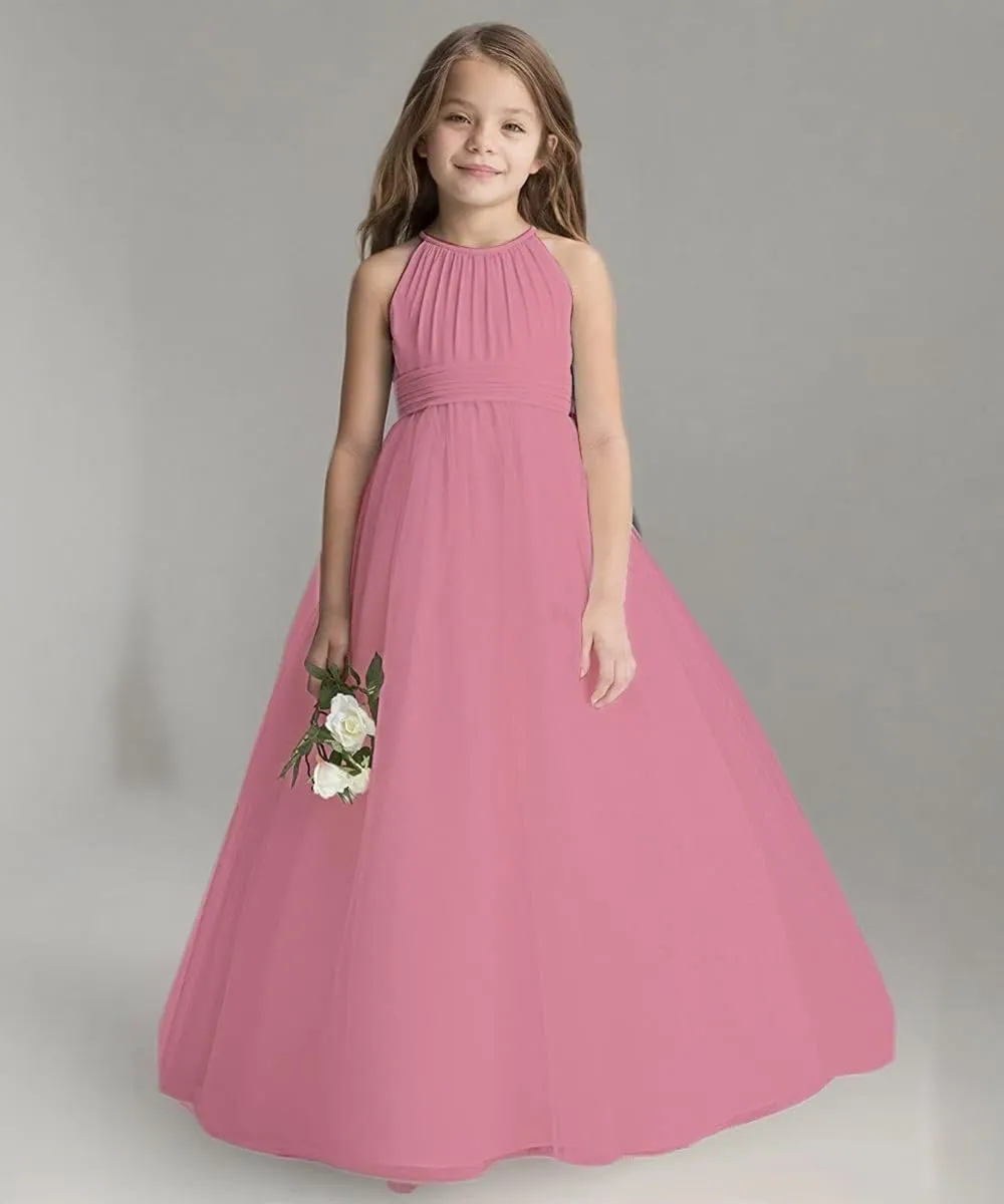 Abaowedding Flower Girls Tulle Chiffon Dresses Kids Wedding Party Pageant Ball Gowns