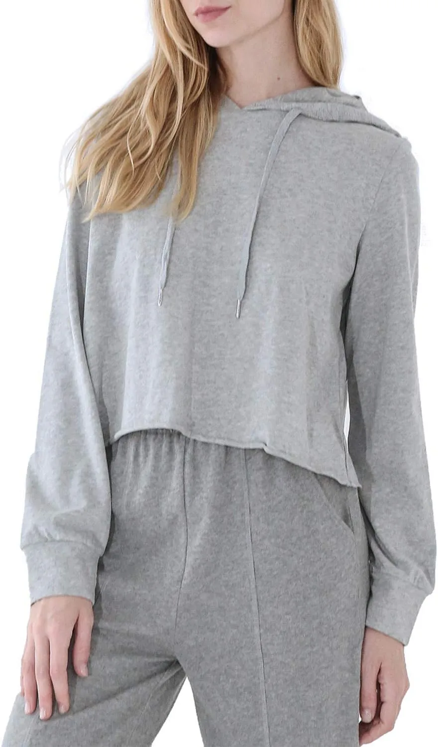 Amazhiyu Women’s Cropped Hoodie Long Sleeves Wrap Back Casual Crop Tops