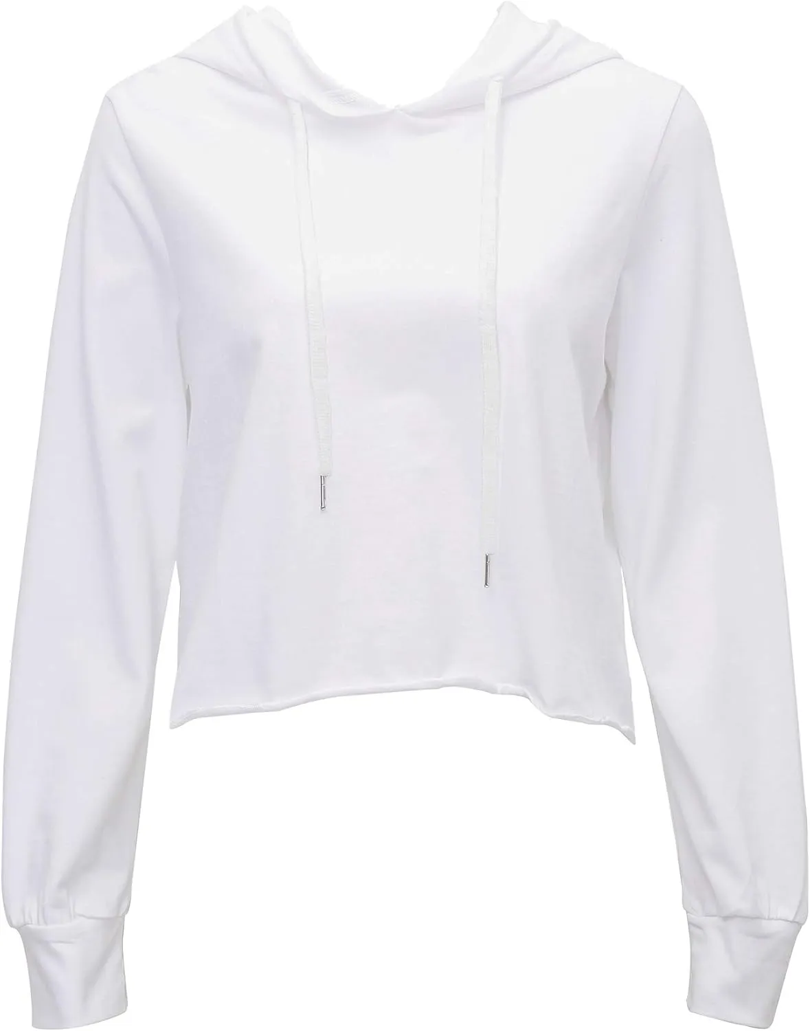 Amazhiyu Women’s Cropped Hoodie Long Sleeves Wrap Back Casual Crop Tops