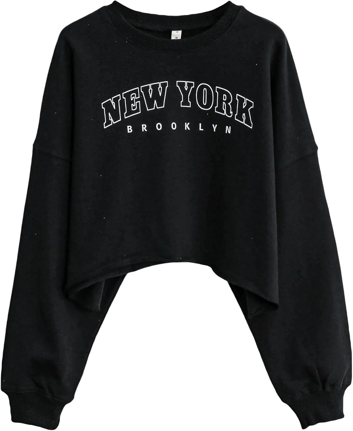 Amazhiyu Women’s Cropped Hoodie Pullover Long Sleeve Crewneck Crop Tops Oversize Fit