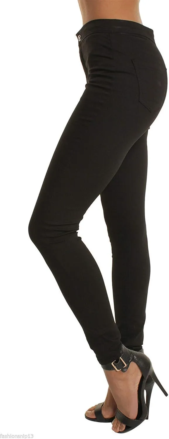 Andongnywell Women High Waist Stretch Skinny Jeans High Rise Juniors Stretchy Butt Lift Jeans Solid Skinny Trousers