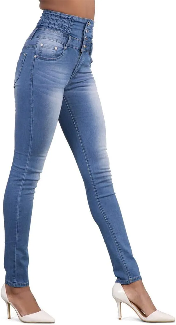 Andongnywell Women's high-Rise Slim-fit Stretch Plus Size Jeans High Waisted Sexy Skinny Denim Pants Trousers