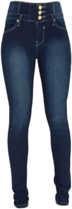 Andongnywell Women's high-Rise Slim-fit Stretch Plus Size Jeans High Waisted Sexy Skinny Denim Pants Trousers