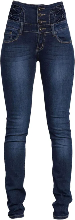 Andongnywell Women's high-Rise Slim-fit Stretch Plus Size Jeans High Waisted Sexy Skinny Denim Pants Trousers