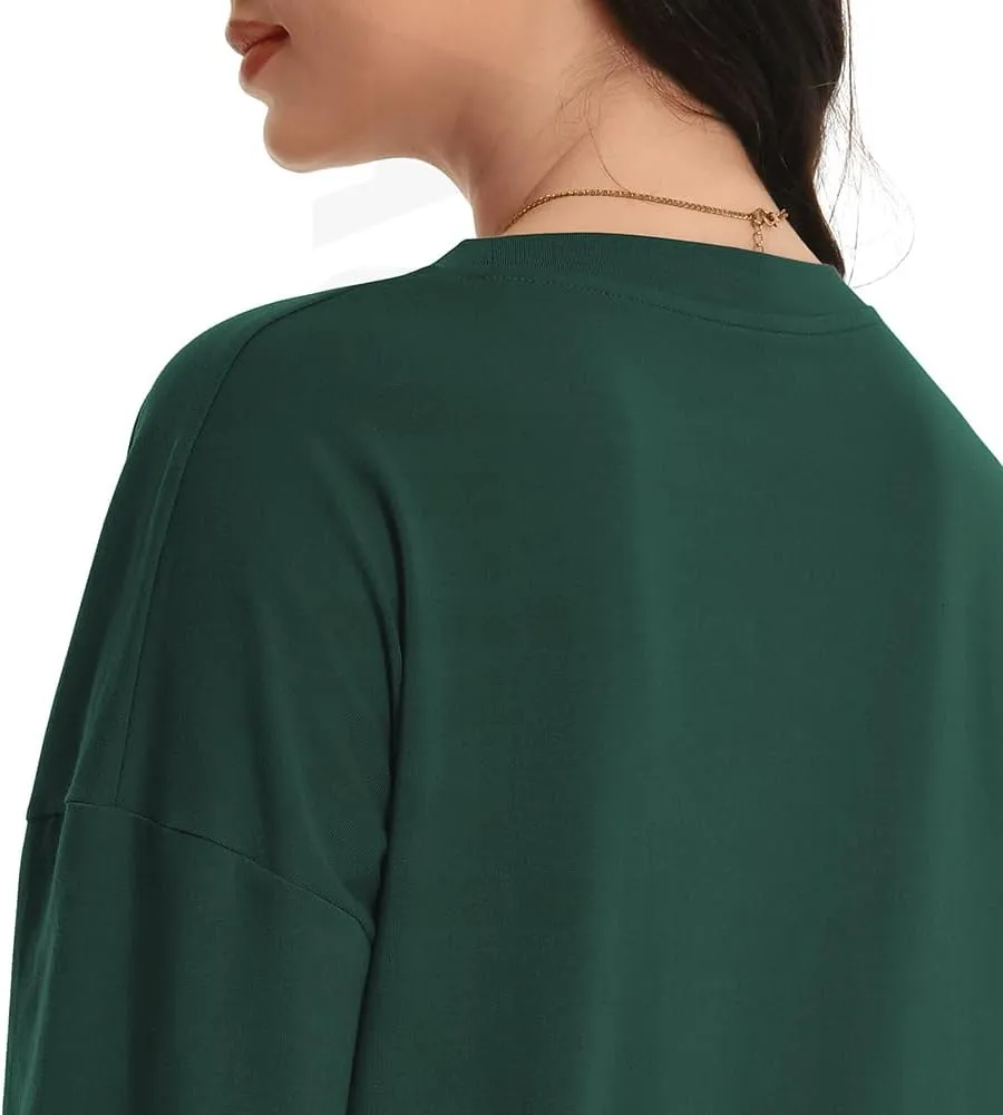 Auriviz Womens Long Sleeve Shirts Loose Fitted Crewneck Basic Tops Casual Tees Outfits Spring Clothes 2025