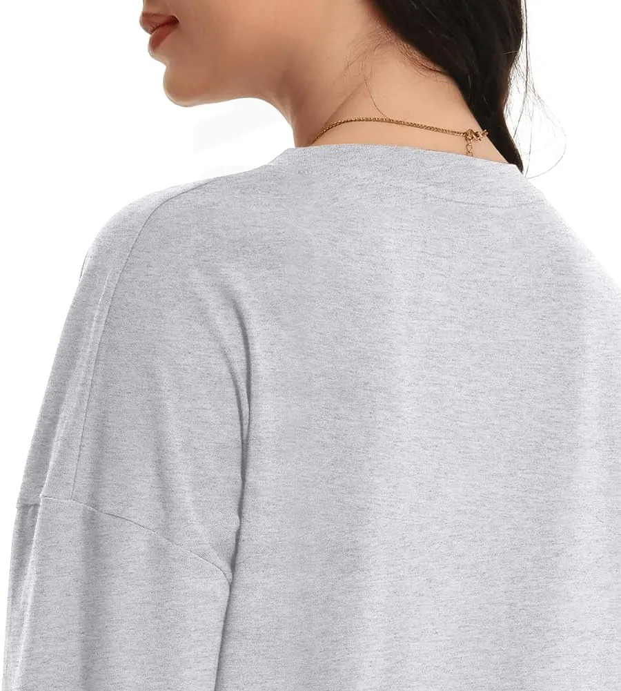 Auriviz Womens Long Sleeve Shirts Loose Fitted Crewneck Basic Tops Casual Tees Outfits Spring Clothes 2025