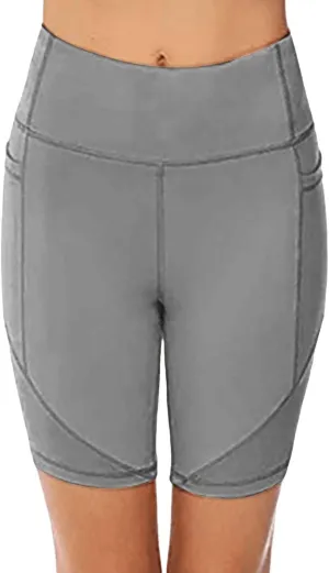 Buttery Soft Shorts Women Butt Lifting Shorts Pockets High Waisted Biker Anti Cellulite Up Gym Yoga Running Sport