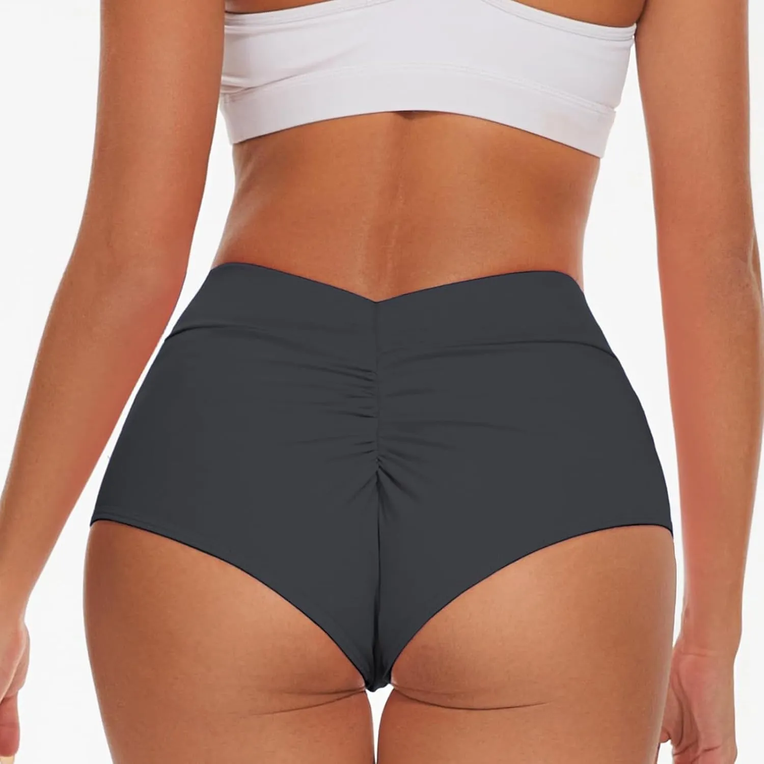 Buttery Soft Shorts Women's Spring and Summer High Waisted Contrasting Pants Tight Fitting Hip Scrunch Butt Lifting