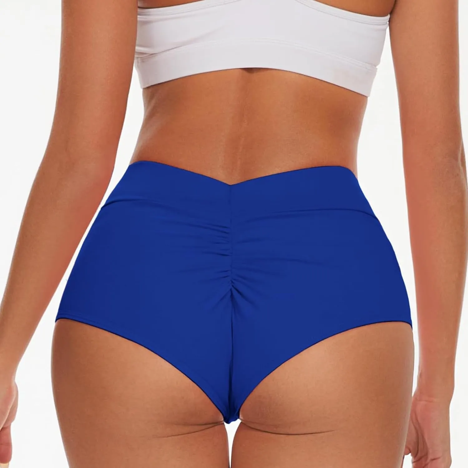 Buttery Soft Shorts Women's Spring and Summer High Waisted Contrasting Pants Tight Fitting Hip Scrunch Butt Lifting
