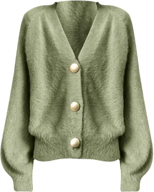 Cardigans for Women Fashion Oversized V Neck Button Up Open Front Cropped Knit Cardigan Sweater Fall Clothes