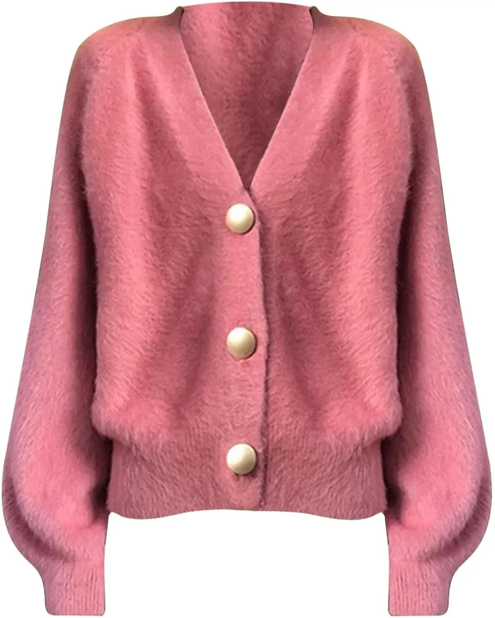 Cardigans for Women Fashion Oversized V Neck Button Up Open Front Cropped Knit Cardigan Sweater Fall Clothes