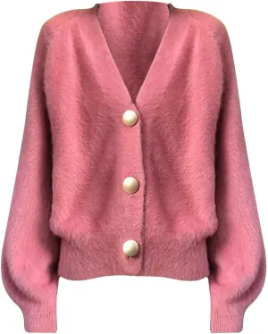 Cardigans for Women Fashion Oversized V Neck Button Up Open Front Cropped Knit Cardigan Sweater Fall Clothes
