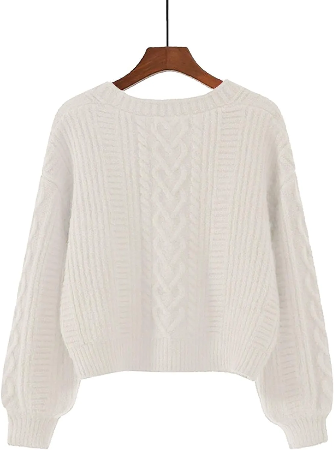 Cardigans for Women Fashion Oversized V Neck Button Up Open Front Cropped Knit Cardigan Sweater Fall Clothes