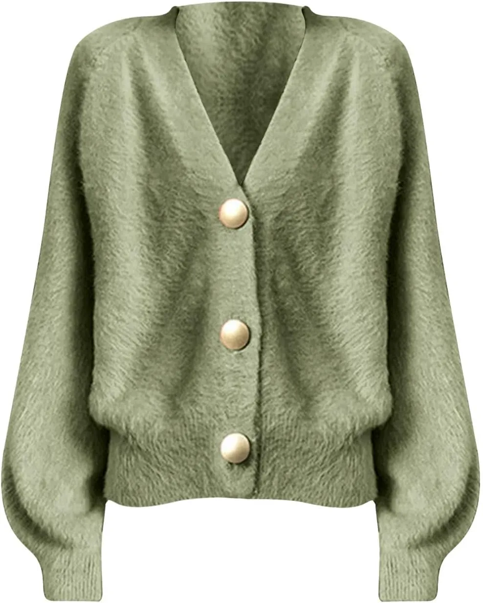 Cardigans for Women Fashion Oversized V Neck Button Up Open Front Cropped Knit Cardigan Sweater Fall Clothes