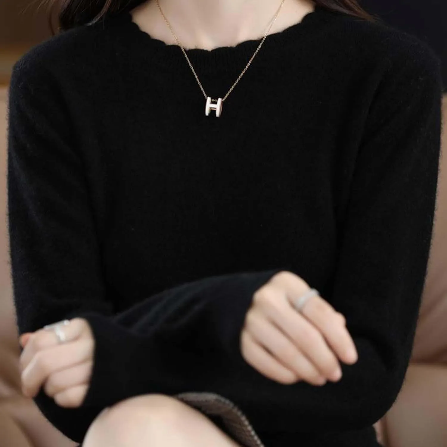 Cashmere Sweaters for Women Comfort Pullover Fashion Spring Casual Crewneck Sweater Dressy Long Sleeve Trendy Jumper