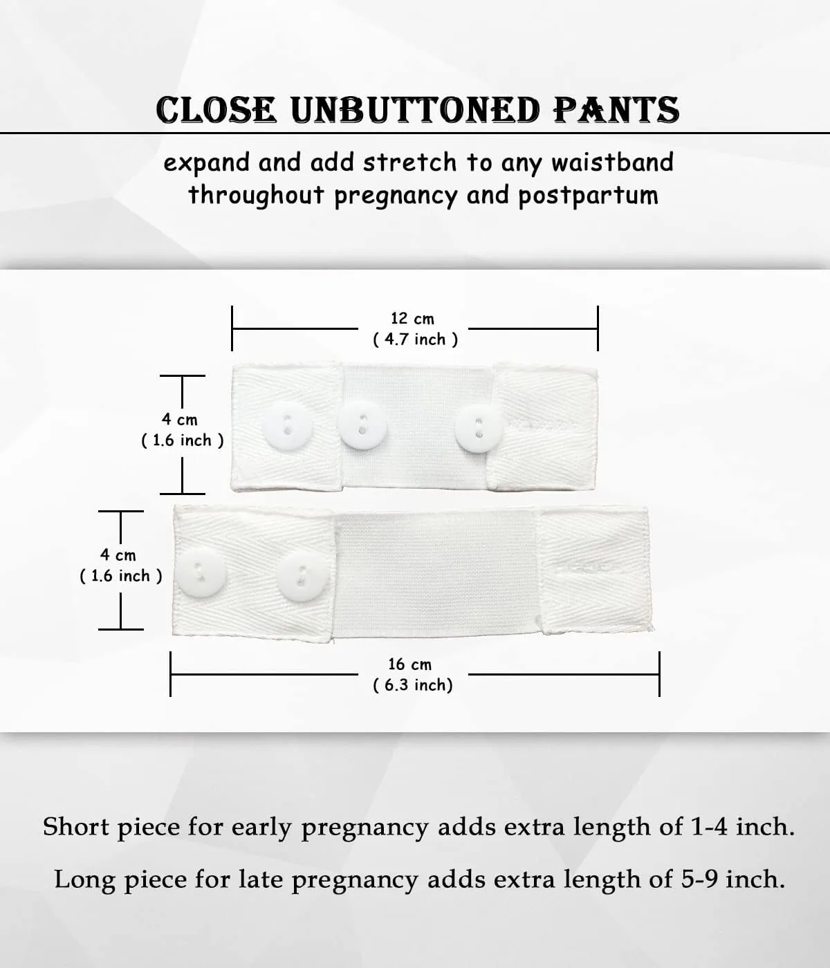 Combination of Maternity Shirts Extenders and Pants Waist Extenders, Seamless Maternity Belly Band