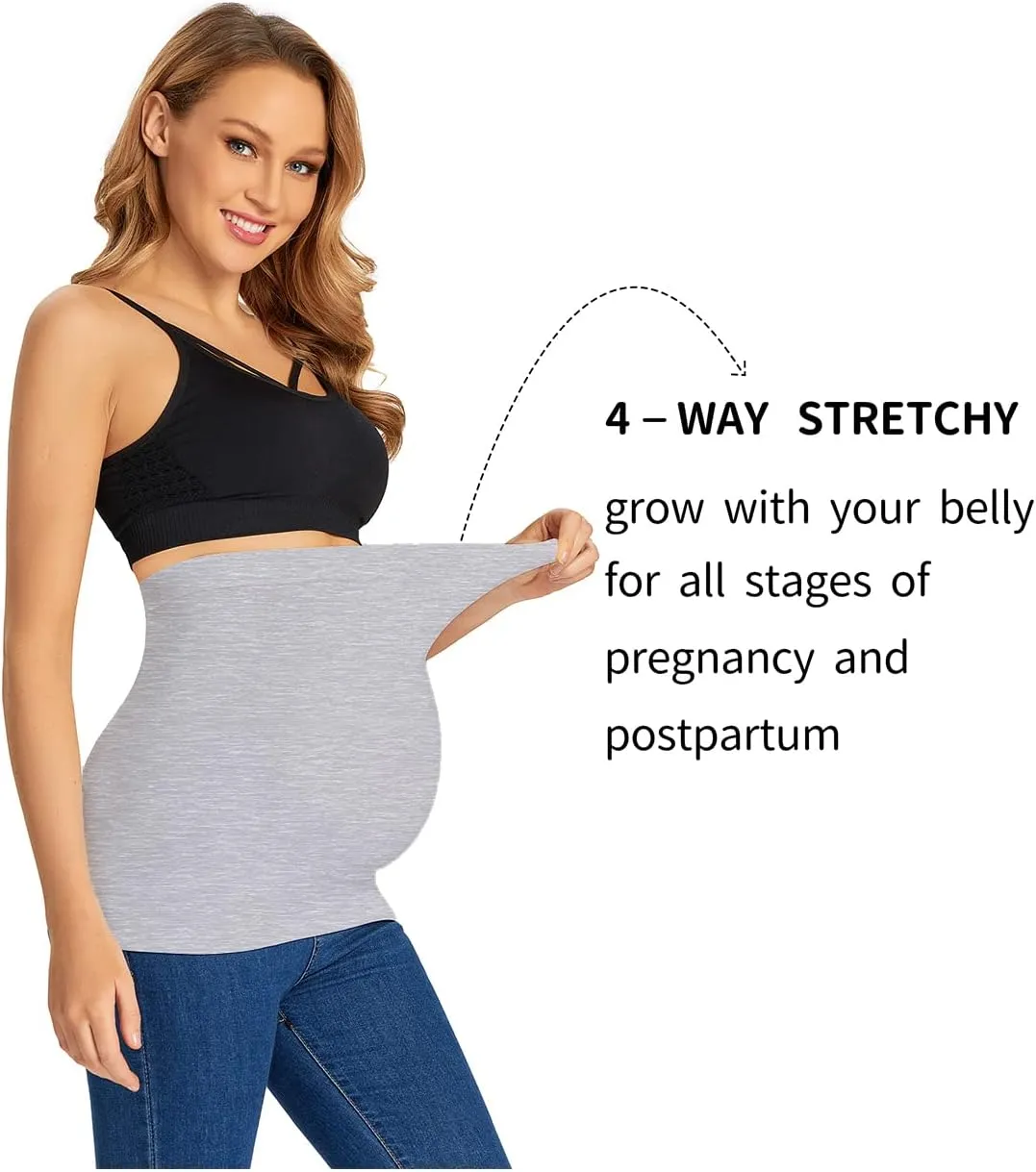 Combination of Maternity Shirts Extenders and Pants Waist Extenders, Seamless Maternity Belly Band