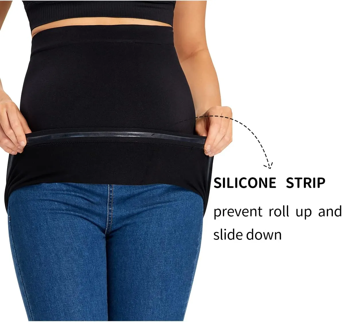 Combination of Maternity Shirts Extenders and Pants Waist Extenders, Seamless Maternity Belly Band