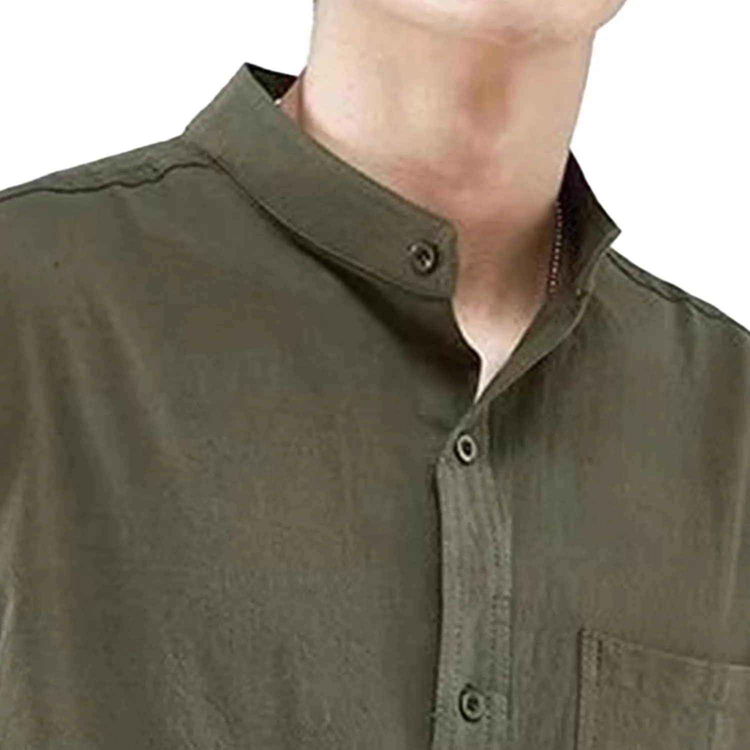 Cotton Linen Short Sleeve Shirts for Men Casual Stylish Button Down Shirts Lightweight Breathable Summer Tops
