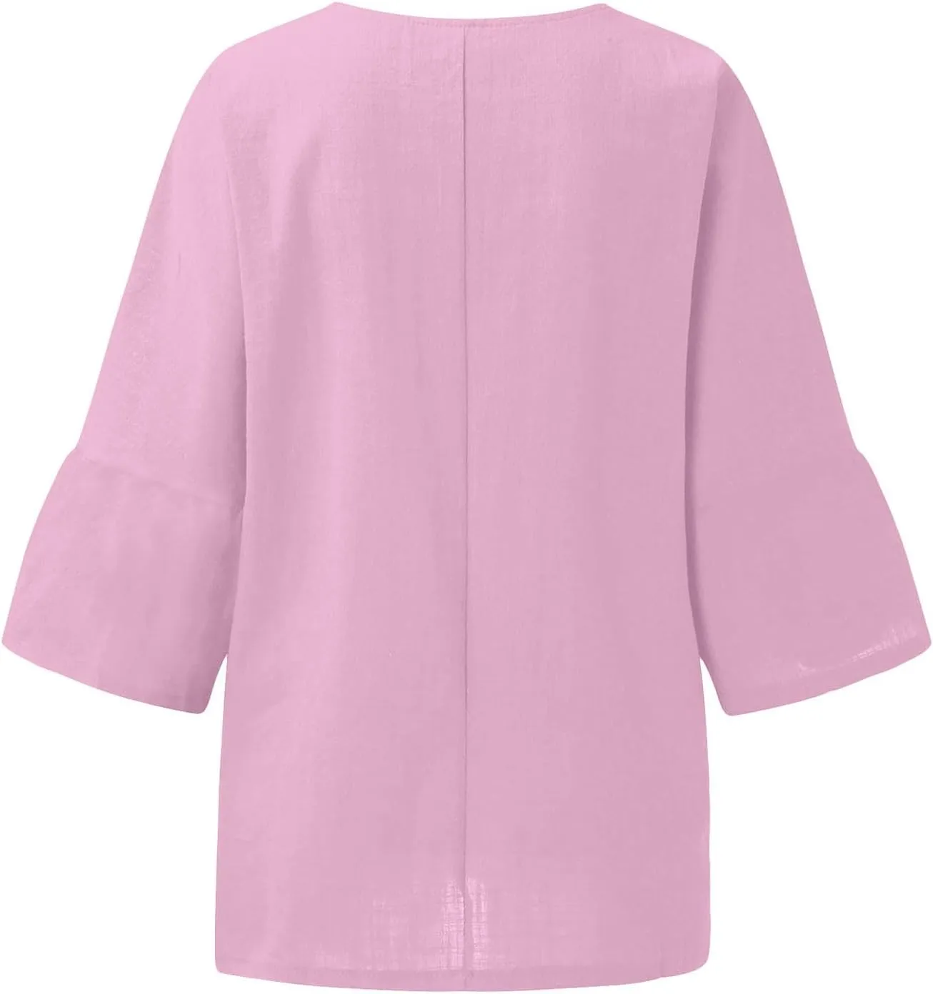Cotton Linen Tops for Women Dressy Pleated 3/4 Sleeve Blouses Casual 2025 Summer Side Split Plus Size Tunic Tshirts