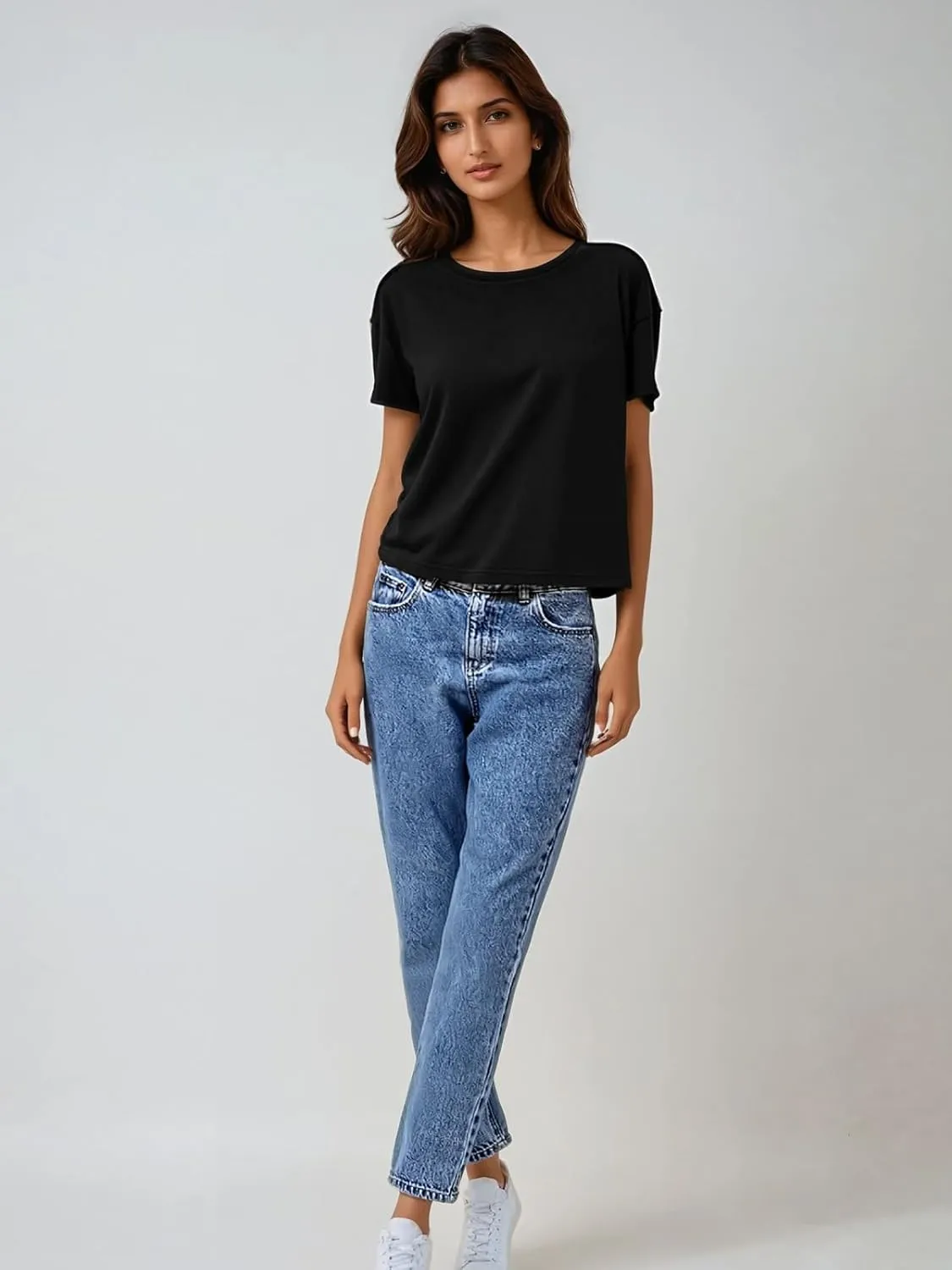 Crop Tops for Women Cotton, Women's Short Sleeve Crop Tops, Casual Cropped T-Shirt, Yoga Gym Workout Crop, Athletic Wear