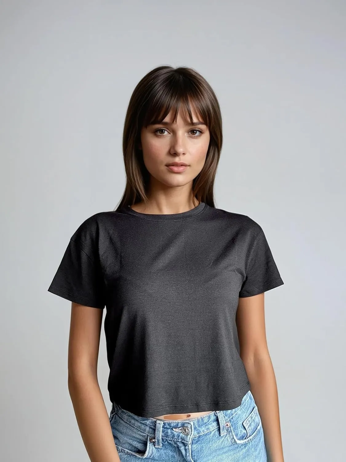 Crop Tops for Women Cotton, Women's Short Sleeve Crop Tops, Casual Cropped T-Shirt, Yoga Gym Workout Crop, Athletic Wear