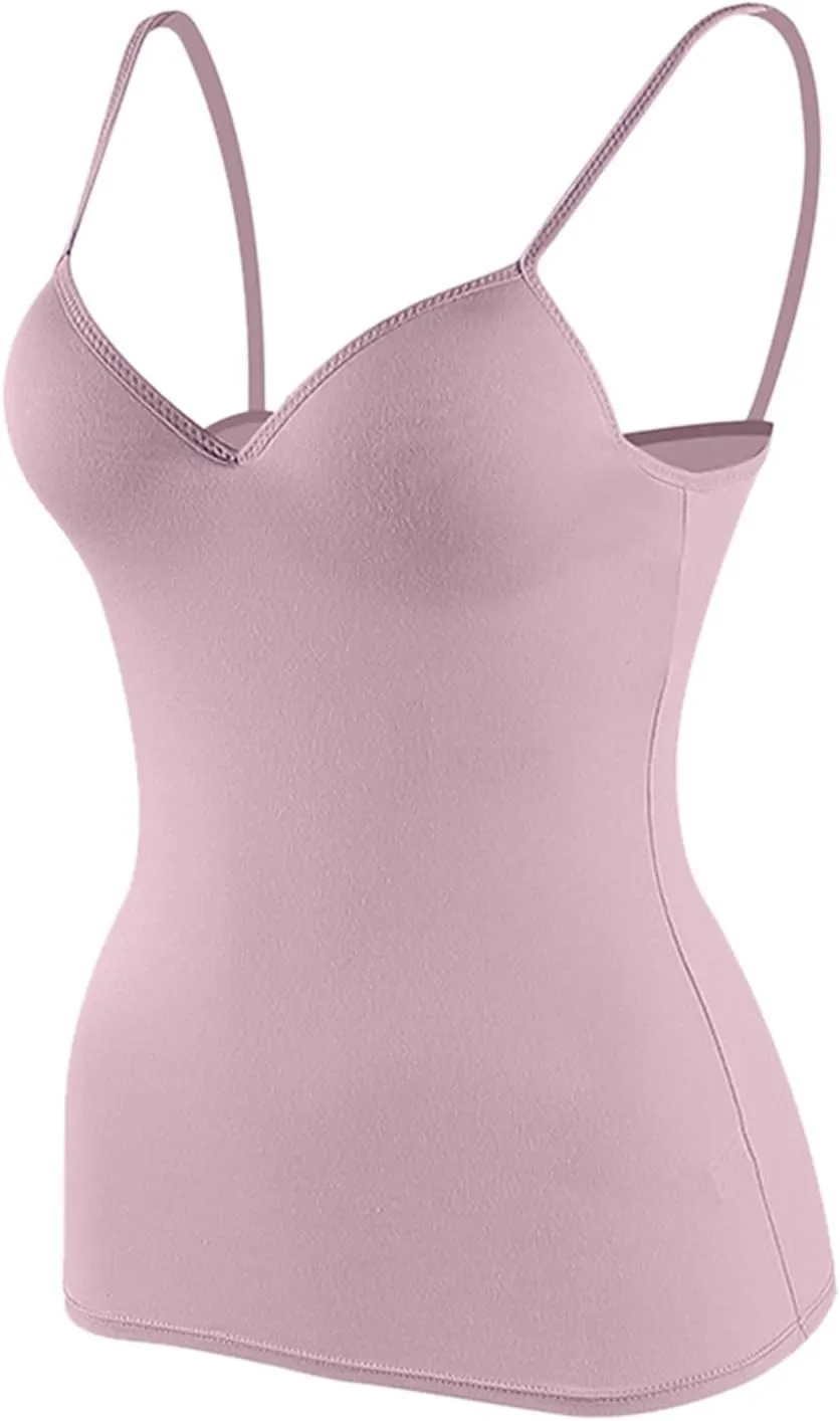 Cute Adjustable Spaghetti Straps Tank Tops for Women Camisole Sleeveless Summer Blouses Cami Strap 2025 Basic Spring