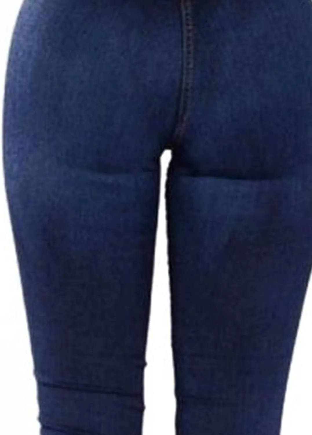 DGHM-JLMY Ladies Plus Size Pencil Sculpting Slim Jeans Stretch High Waisted Ripped Jean Casual Skinny Jegging Trousers Zipper