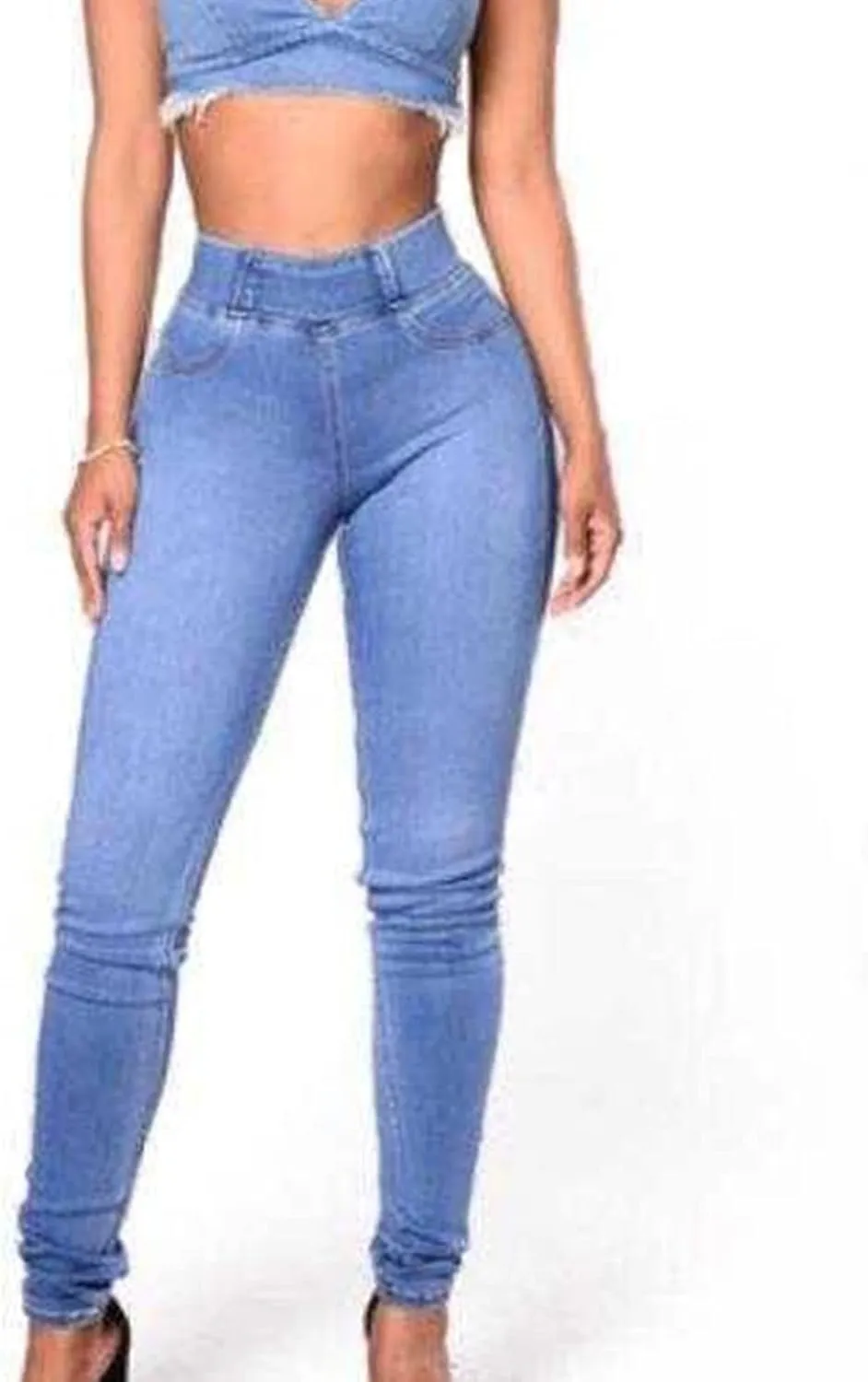 DGHM-JLMY Ladies Plus Size Pencil Sculpting Slim Jeans Stretch High Waisted Ripped Jean Casual Skinny Jegging Trousers Zipper