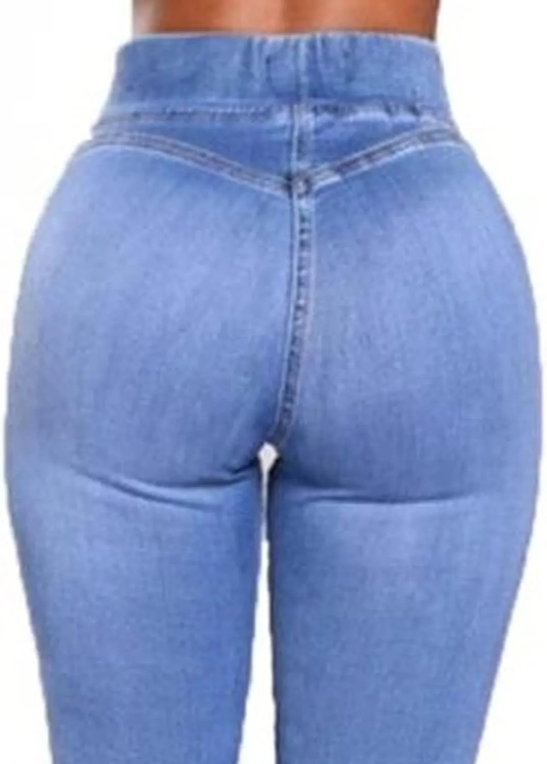 DGHM-JLMY Ladies Plus Size Pencil Sculpting Slim Jeans Stretch High Waisted Ripped Jean Casual Skinny Jegging Trousers Zipper