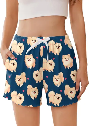 Ekouaer Womens Pajama Shorts Soft Comfy Sleep Shorts Casual Elastic Waist Pj Short with Pockets