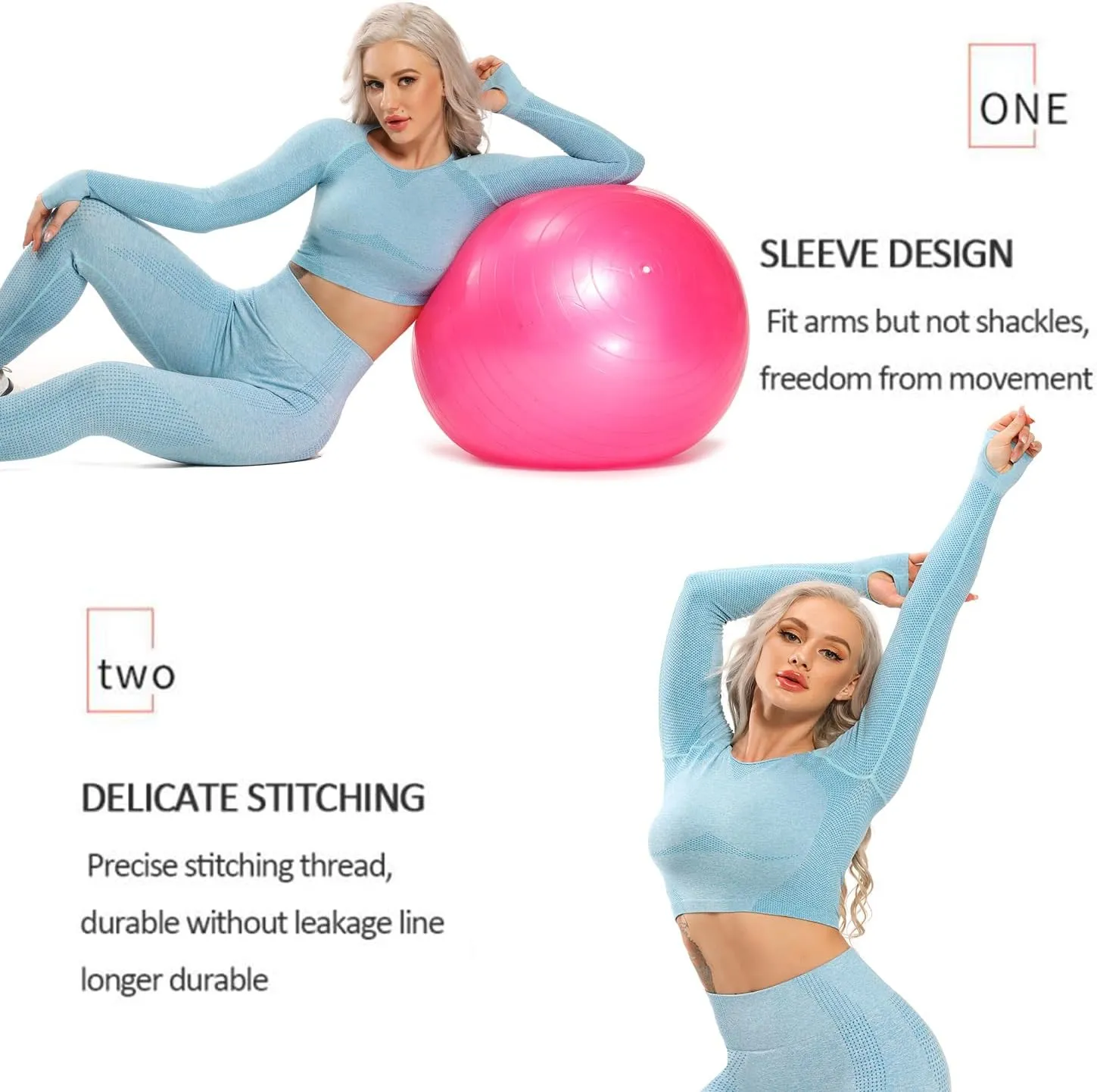 FITTOO Women's Long Sleeves Workout Crop Tops Seamless Sports Shirts Fitness Activewear