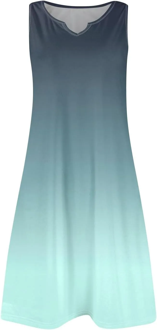 FlekmanArt Women's Tank Nightgown Dresses V Neck Sleepshirts Soft Dress Sleeveless Solid Color Chemise Nightdress S-XXL