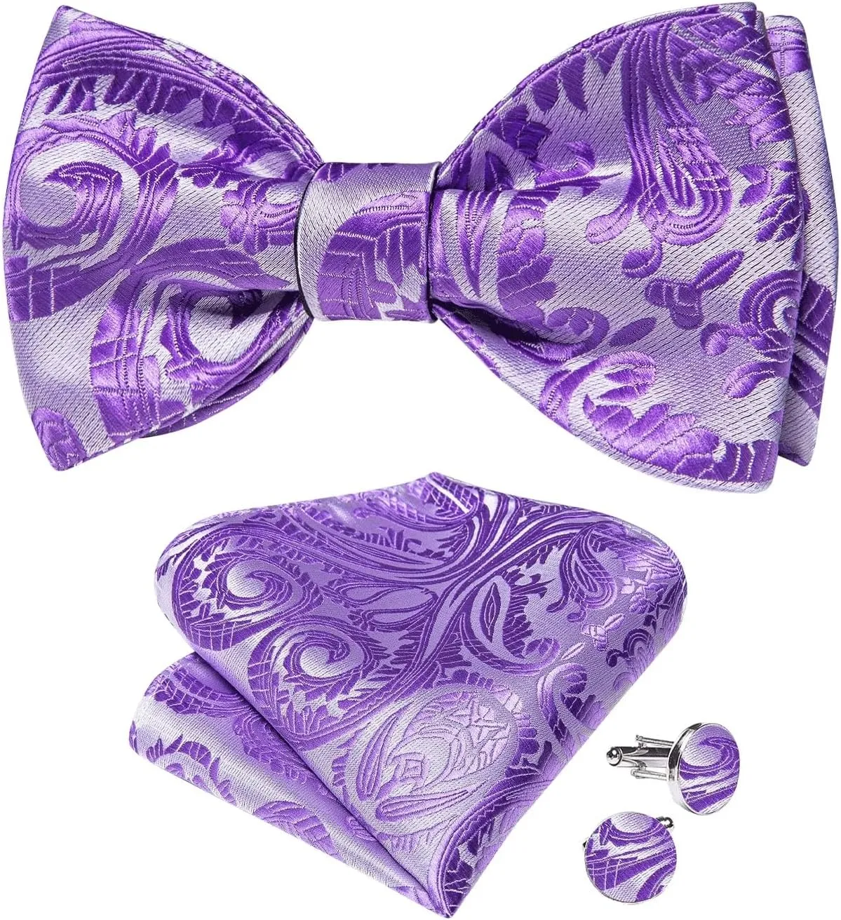 Floral Silk Self-tie Bowties for Man Wedding Accessories Knots Men Groom Bow Ties Hankychief Cufflinks