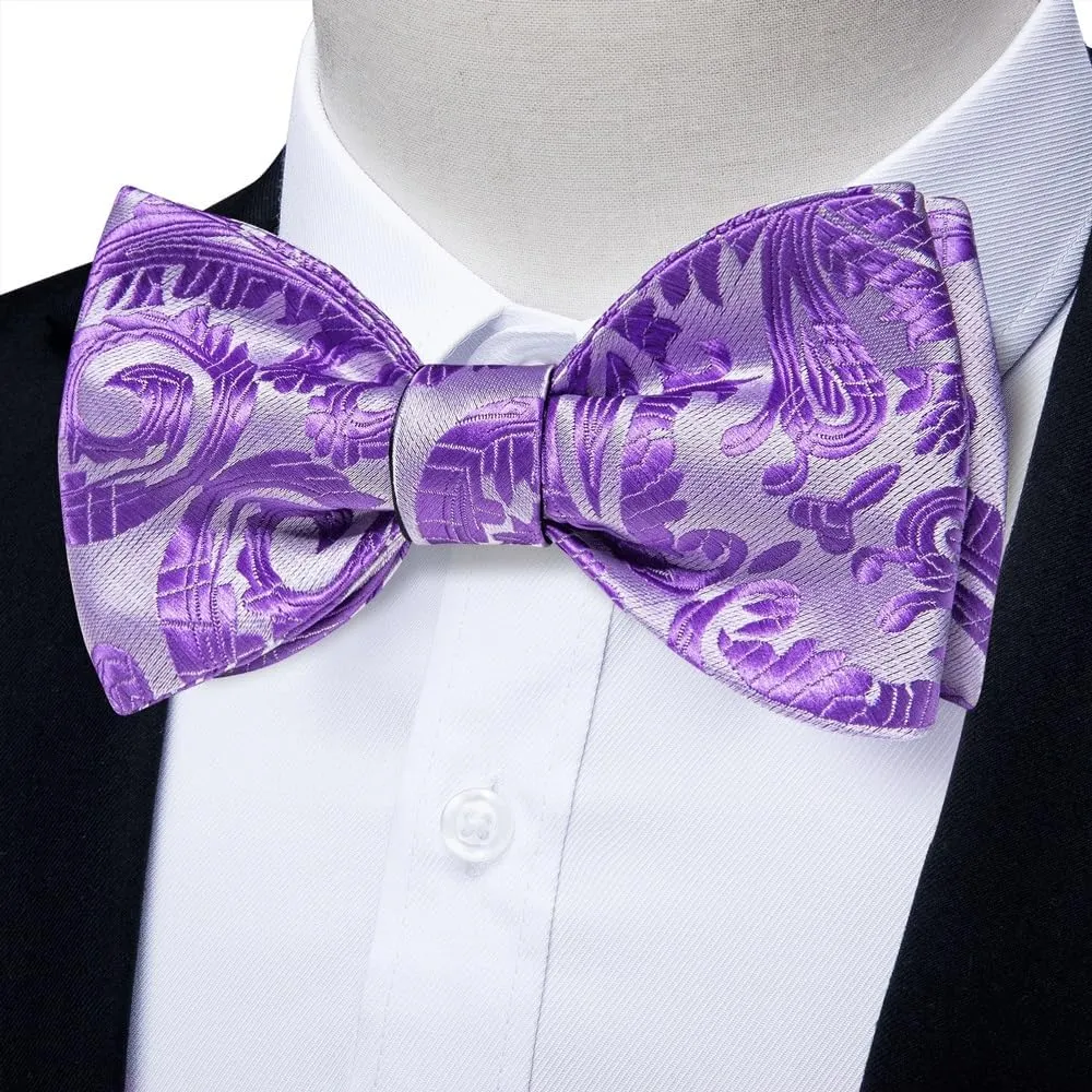 Floral Silk Self-tie Bowties for Man Wedding Accessories Knots Men Groom Bow Ties Hankychief Cufflinks