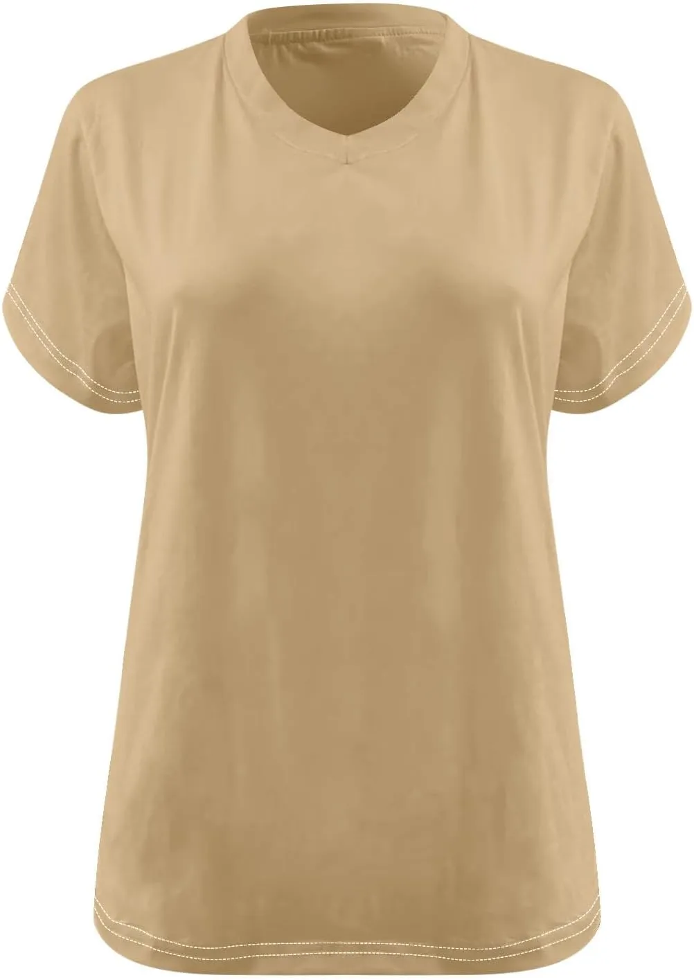 Generic 2024 Oversized T Shirts Women's Plus Size Tees Casual Half Sleeve V Neck Shirt Summer Loose Comfy Basic Tunic Tops
