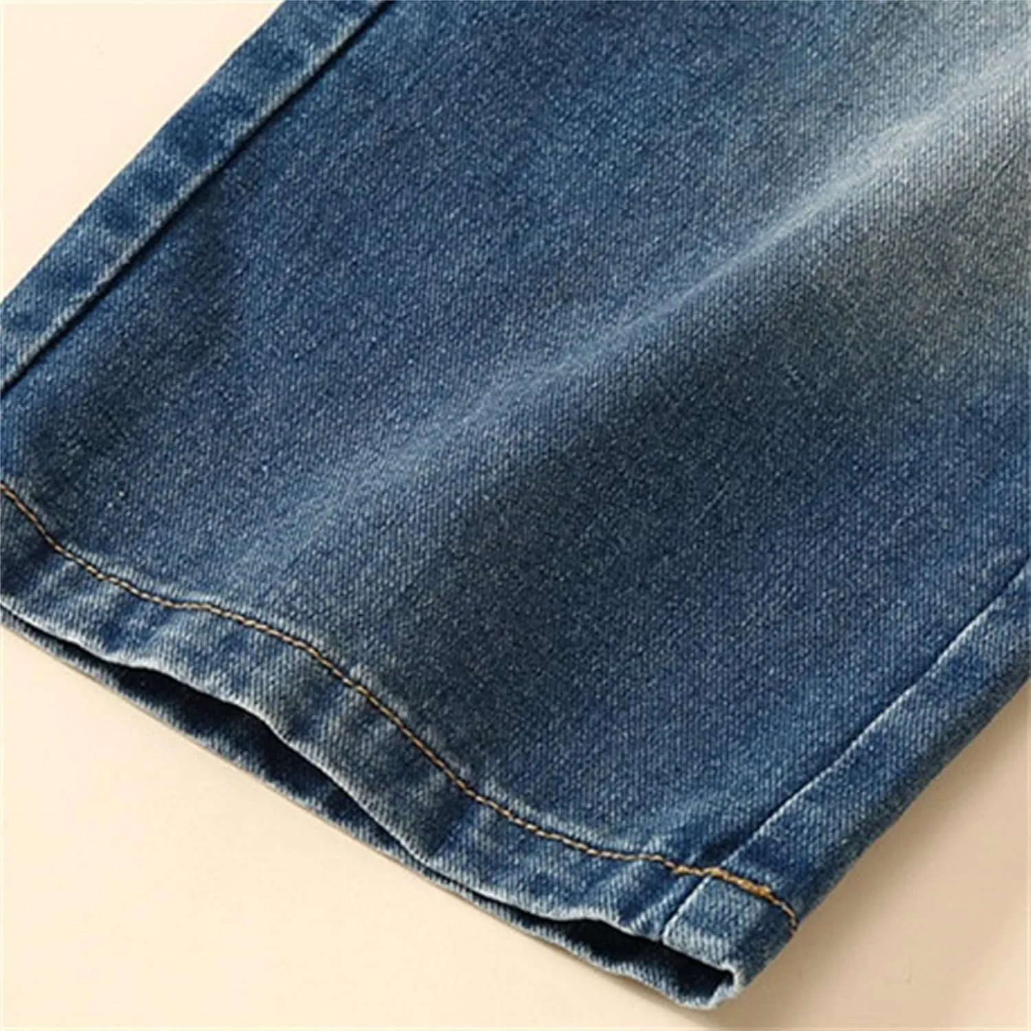 Girls Baggy Jeans Teens Wide Leg Distressed Washed Jeans Kids Elastic High Waist Streetwear Loose Fit Pants with Pockets