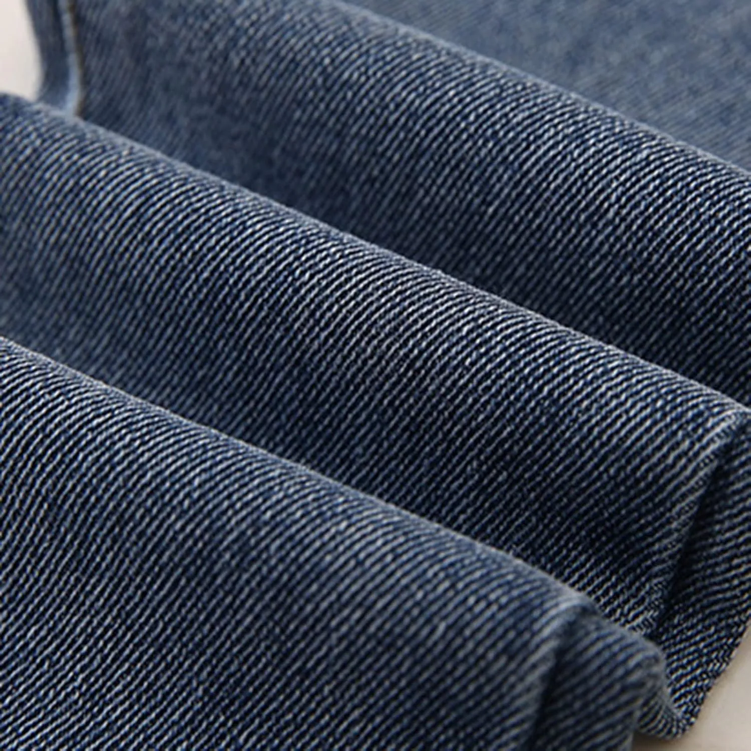 Girls Spring and Autumn Baggy Mop Wide Leg Pants Mid Rise Elastic Band with Pockets Slim Jeans Straight Leg Trousers
