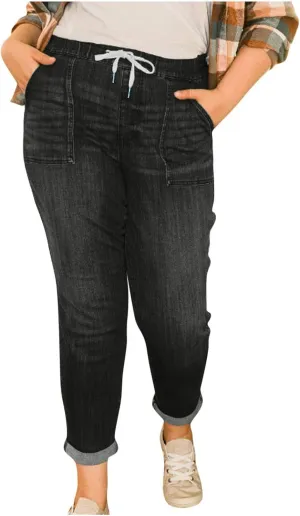High Waisted Jeans for Women Classic Stretch Butt Lifting Pencil Pants Solid Color Pull On Jeggings Jeans