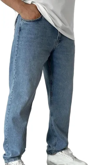 Jeans for Men 2024 Casual Classic Fit Straight Leg Denim Pants Distressed Washed Solid Color Trousers with Pockets